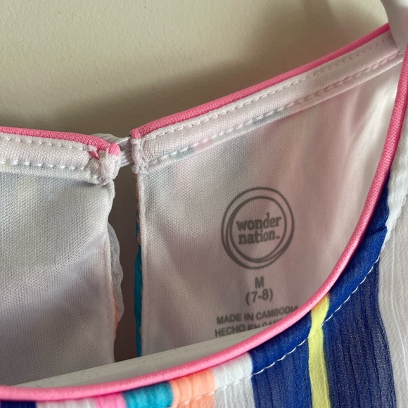 Wonder Nation Multicolored Layered Tank Top Dress - Size M 7/8 - Picture 4 of 10